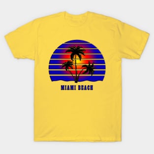 Miami Beach Florida Vacation Palm Trees T-Shirt